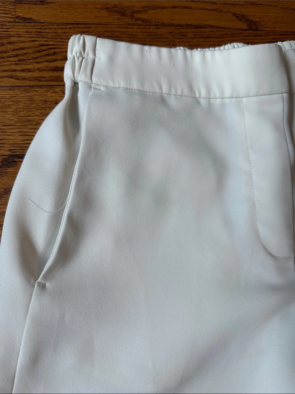 Womens White Casual Tapered Pants